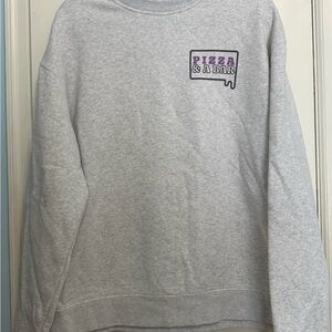 Gray Crewneck by Wrecktangle Pizza